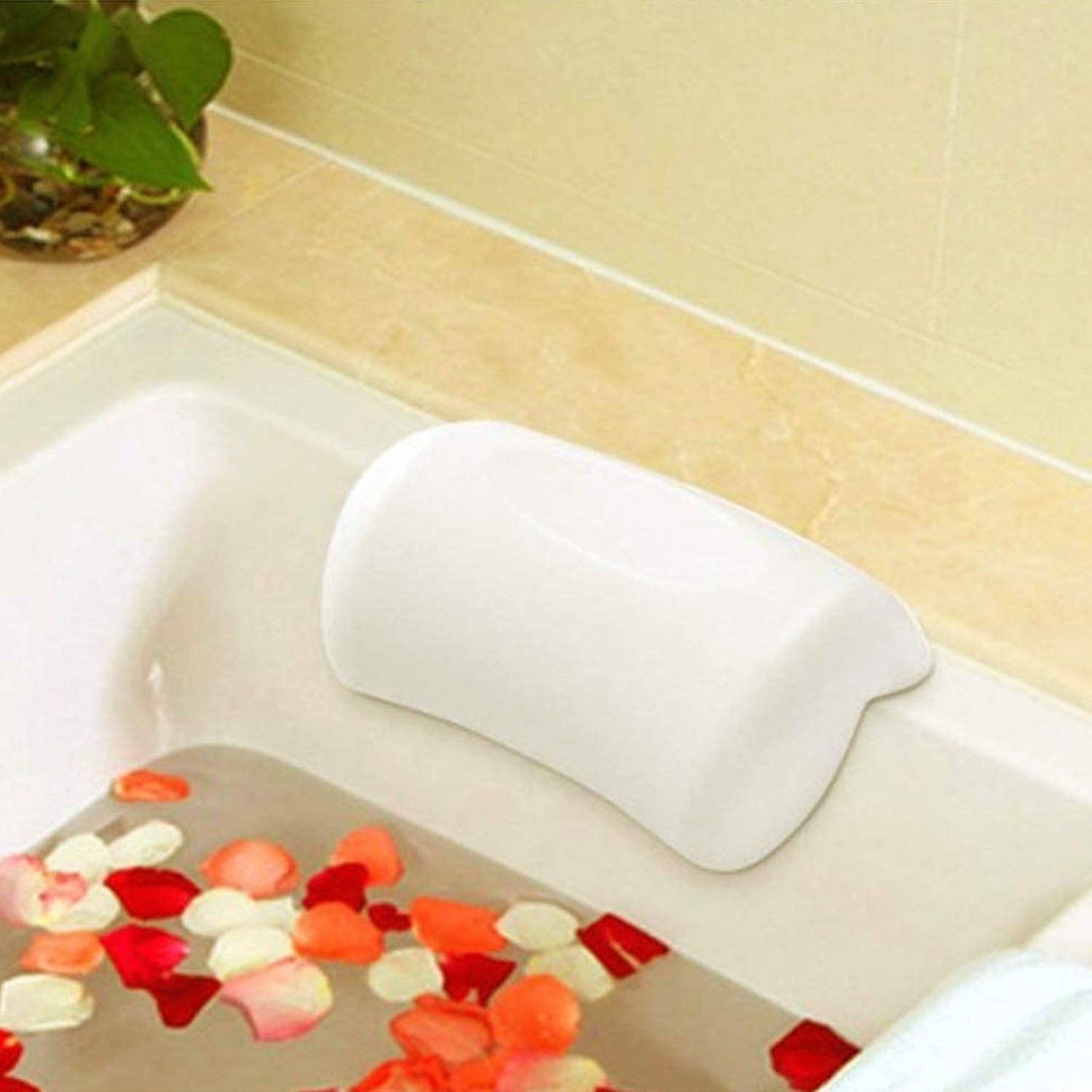 Ergonomic Anti-Slip Bath Pillow with Suction Cups