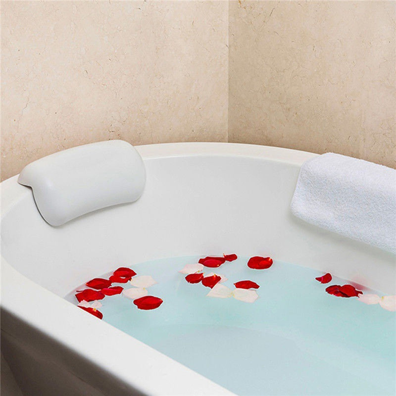 Ergonomic Anti-Slip Bath Pillow with Suction Cups
