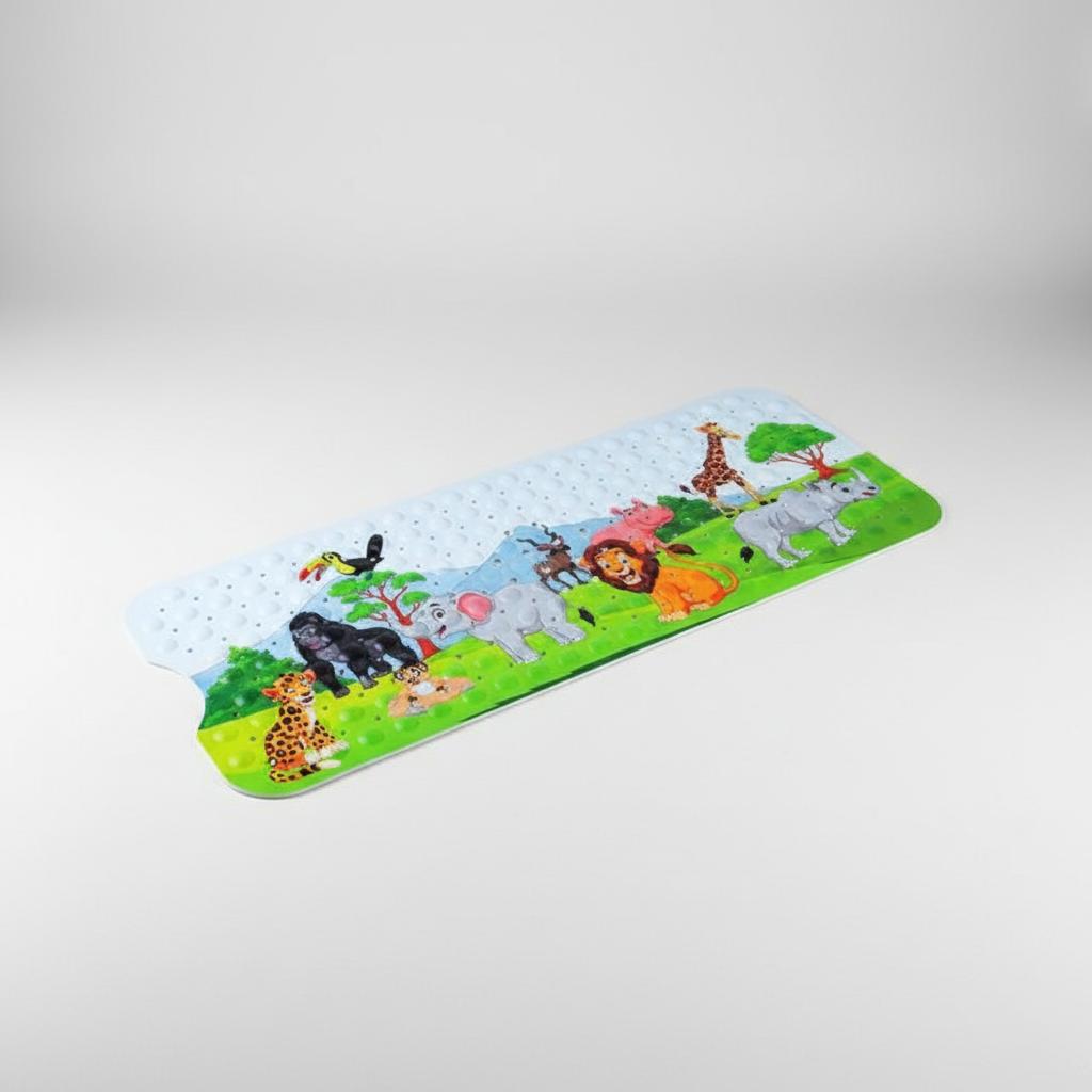 Non-Slip Shower Mat with Suction Cups and Cartoon Design