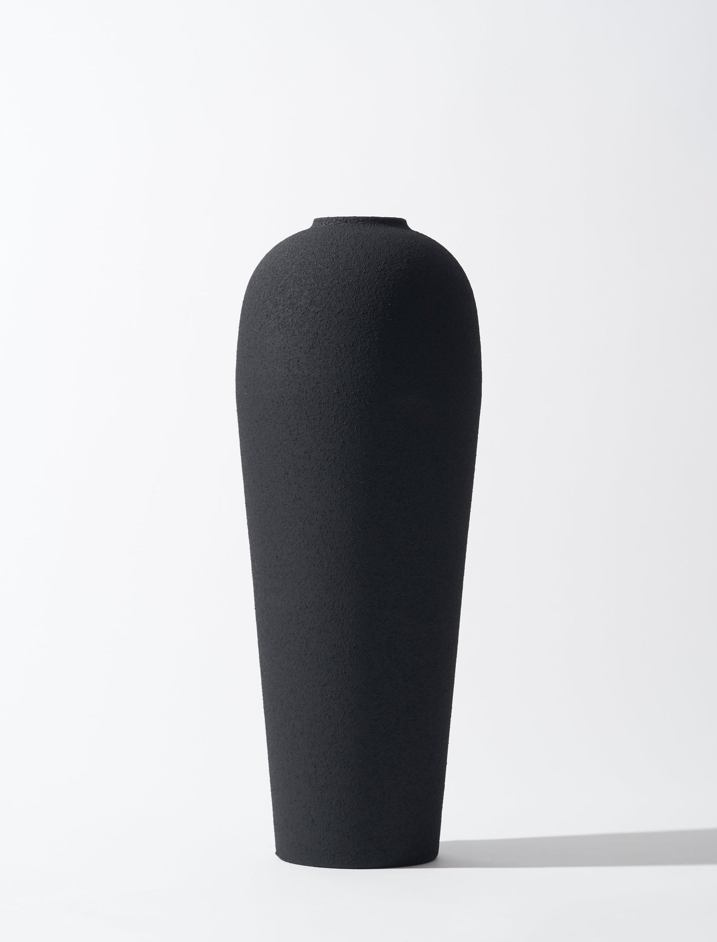 Modern Black Ceramic Vase with Textured Finish