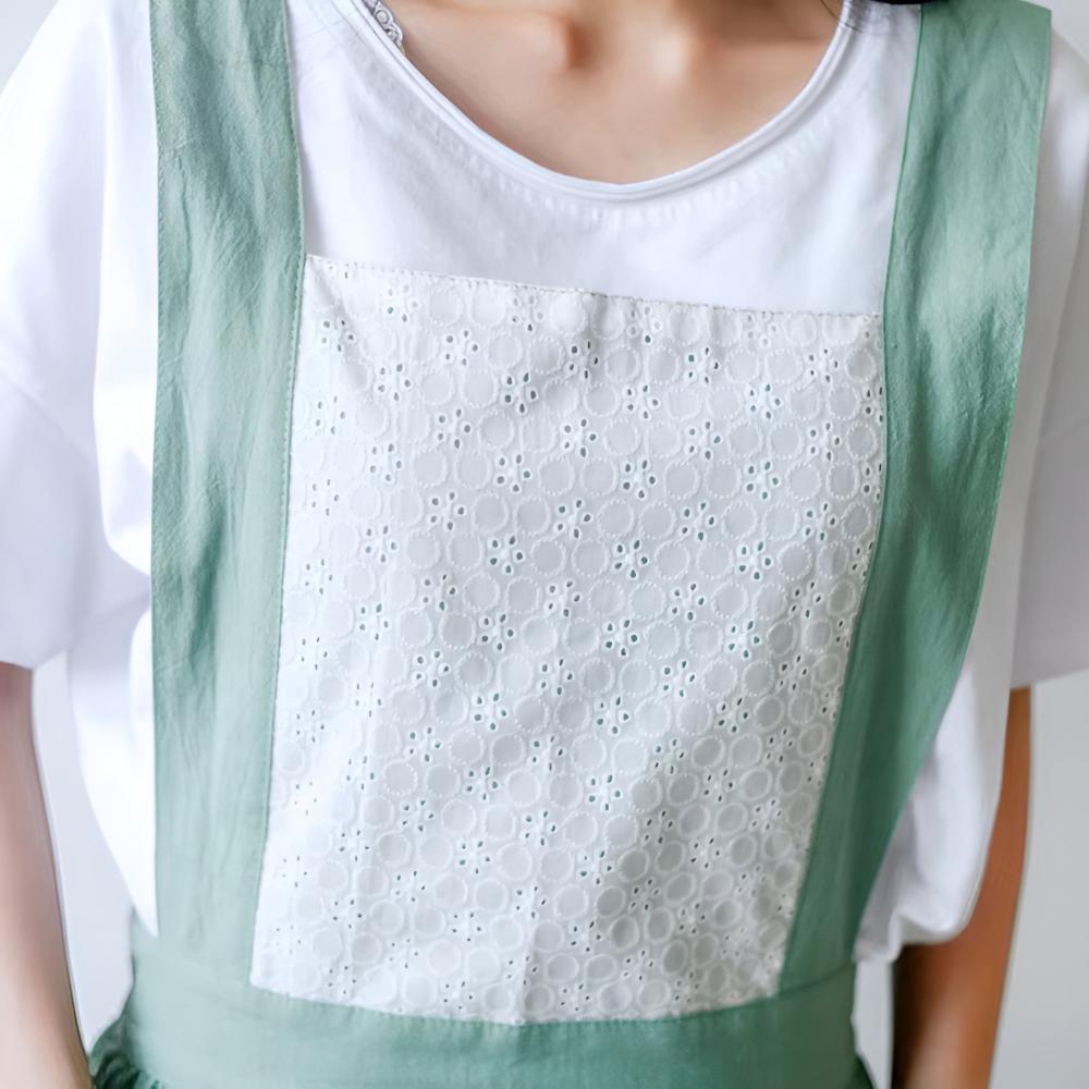 Chic Ruffle Pocket Cotton-Linen Apron