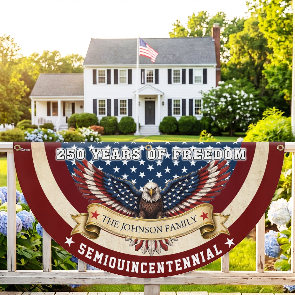 Personalized Patriotic Eagle Fan Flag for 250th Anniversary