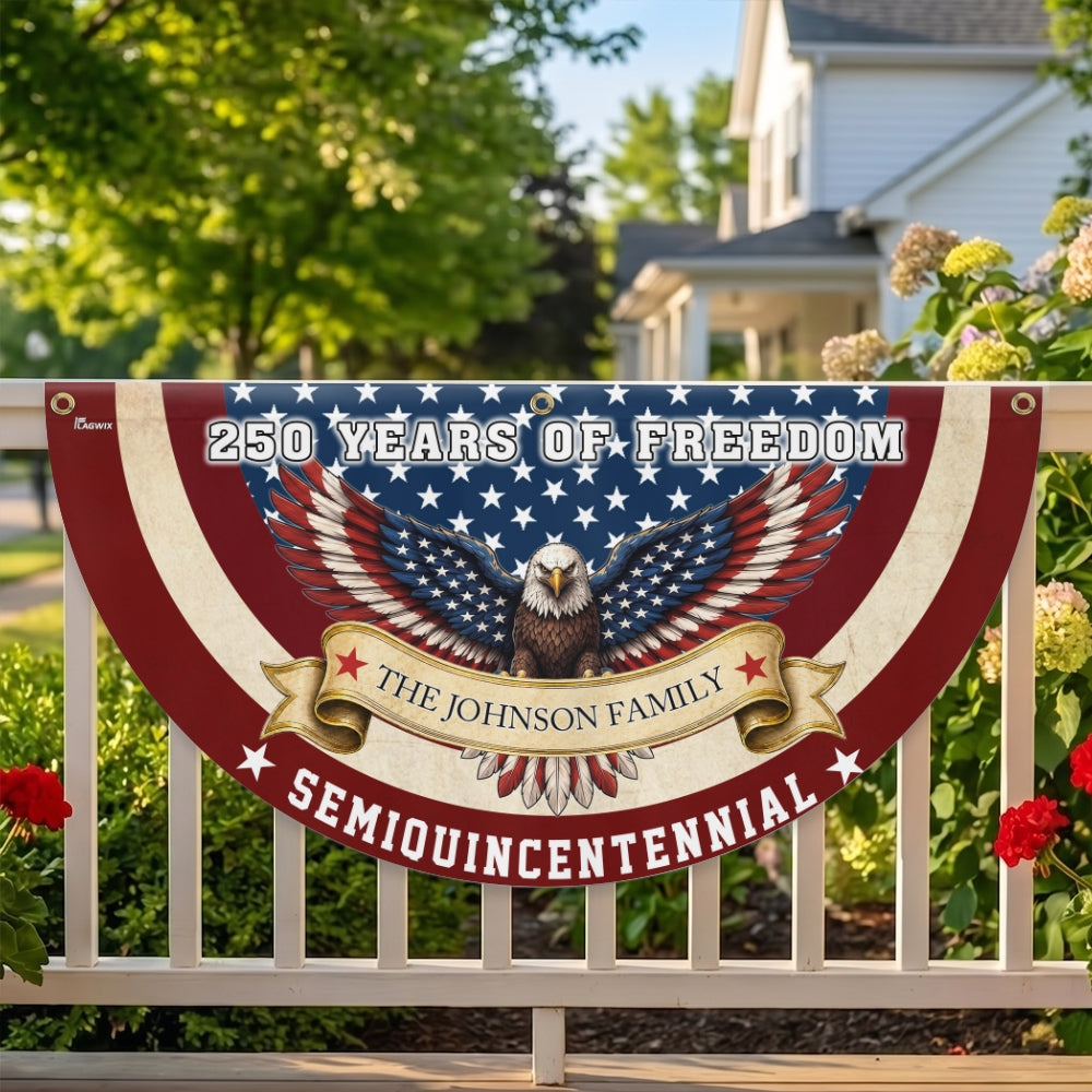 Personalized Patriotic Eagle Fan Flag for 250th Anniversary