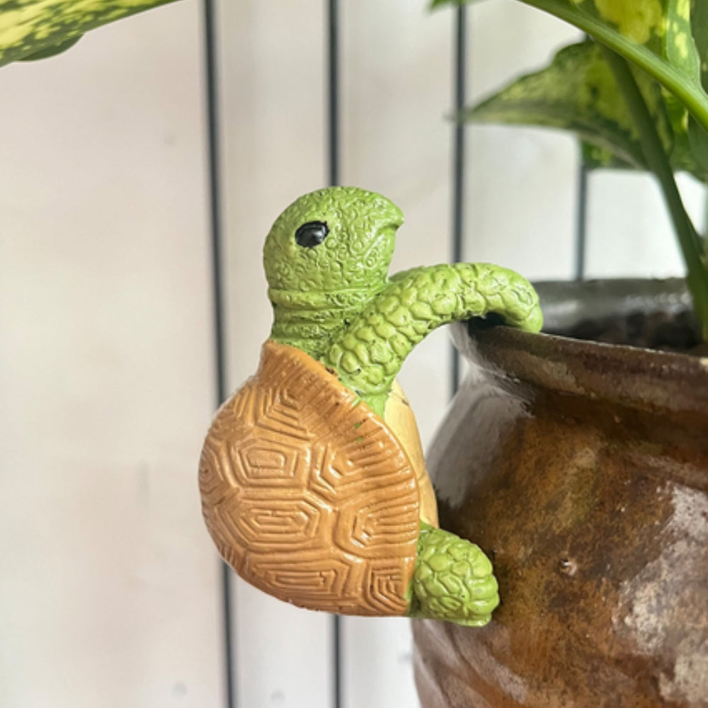 Hanging Turtle Resin Planter Ornament