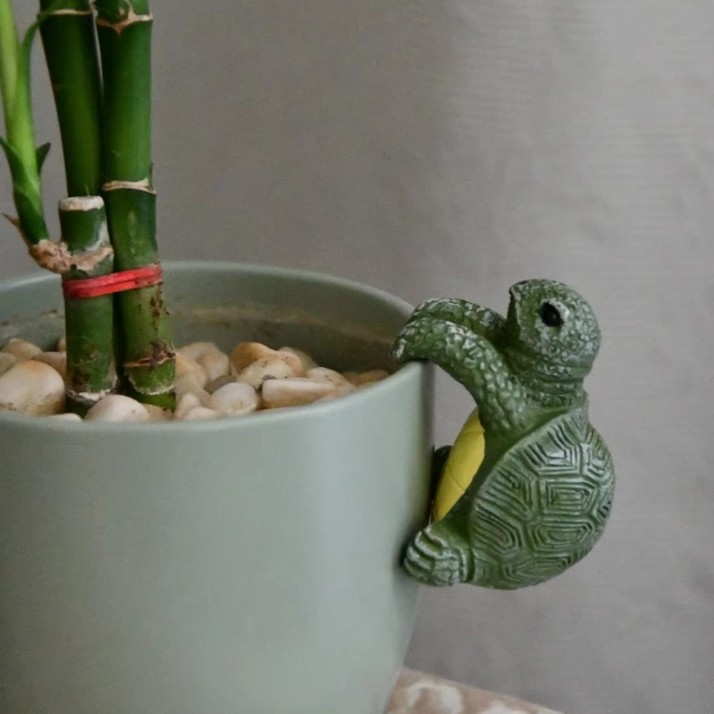 Hanging Turtle Resin Planter Ornament