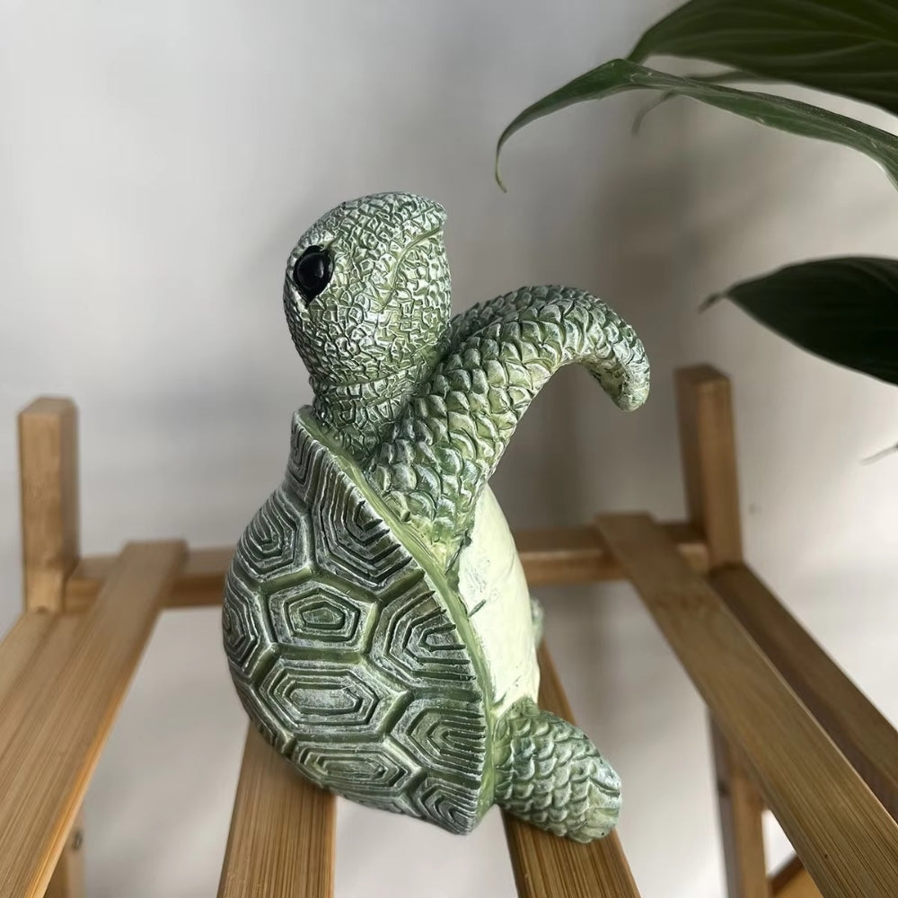 Hanging Turtle Resin Planter Ornament