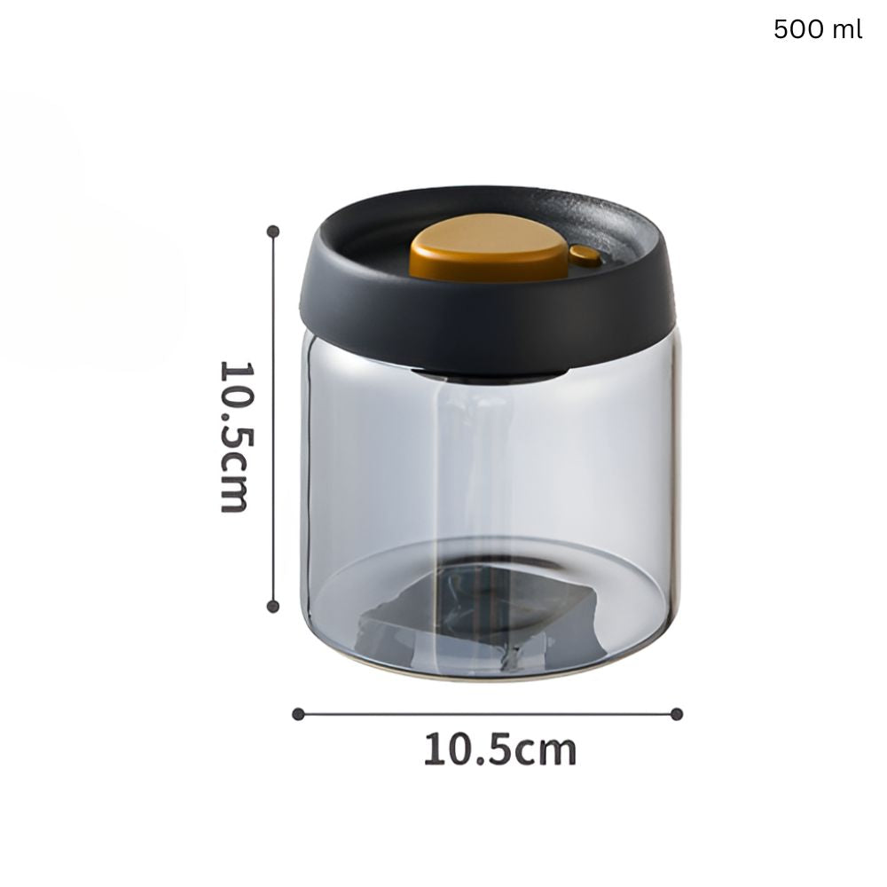 Vacuum-Sealed Glass Coffee Canister