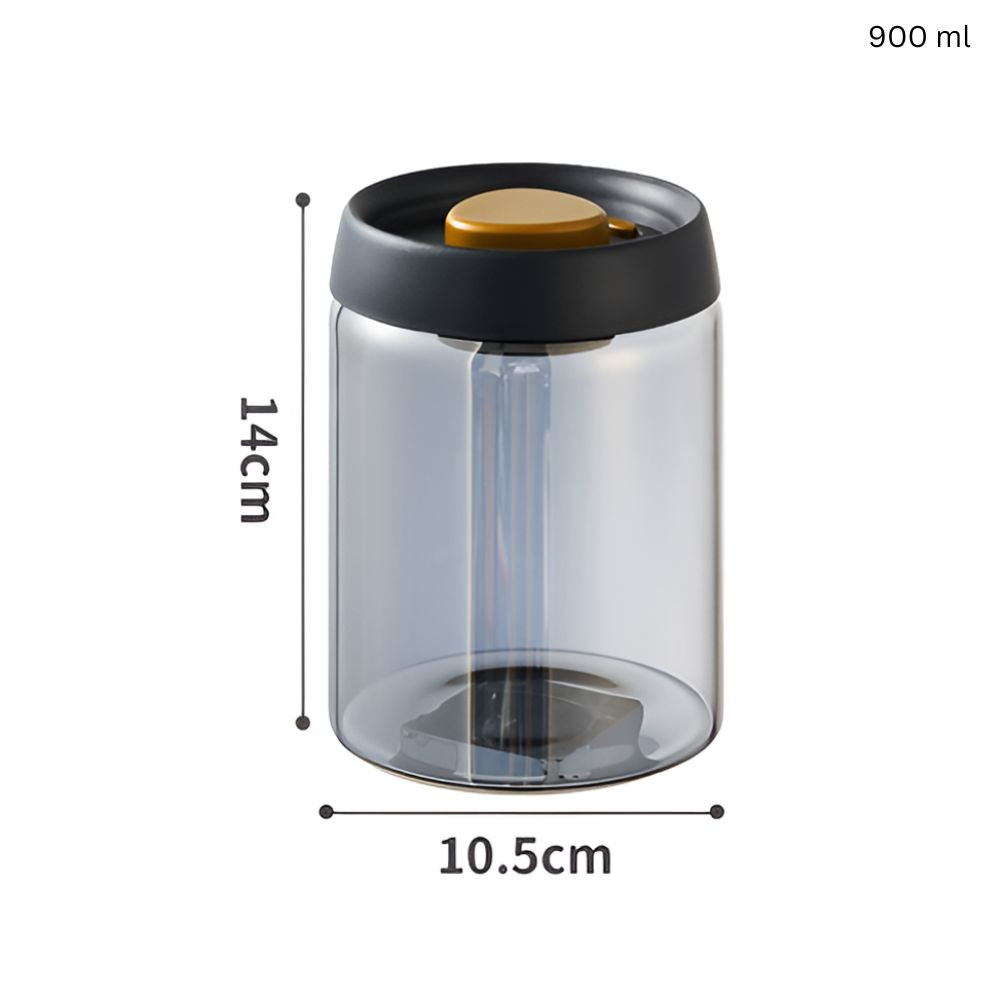 Vacuum-Sealed Glass Coffee Canister