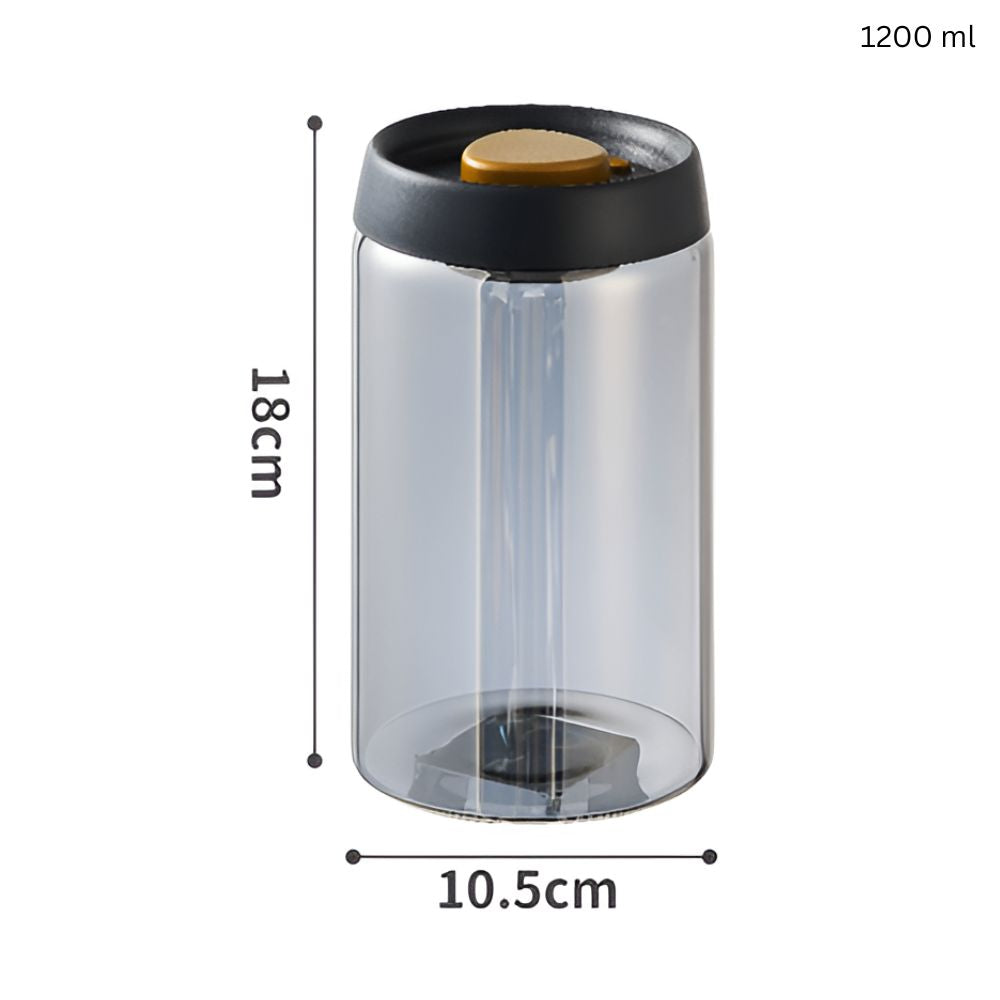 Vacuum-Sealed Glass Coffee Canister