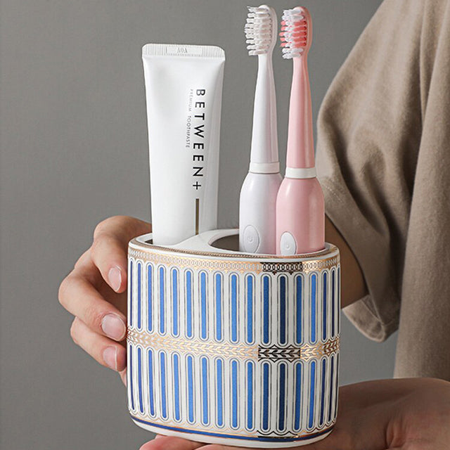 Luxury Art Deco Ceramic Bathroom Accessory Holder