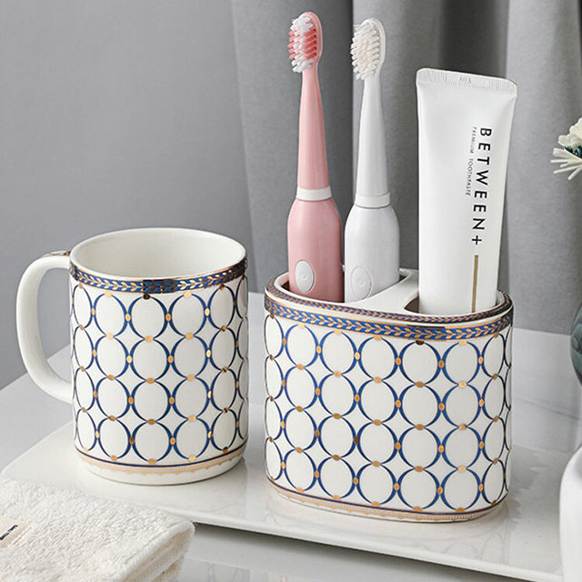 Luxury Art Deco Ceramic Bathroom Accessory Holder