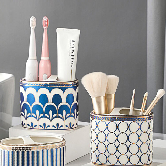 Luxury Art Deco Ceramic Bathroom Accessory Holder