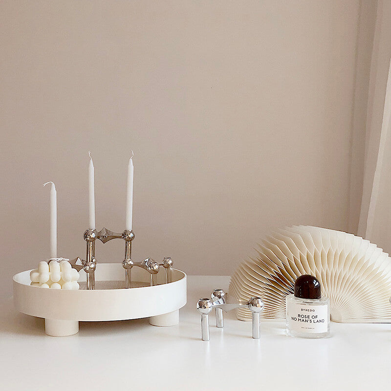 Artistic Metal Candle Holder in Alloy Finish
