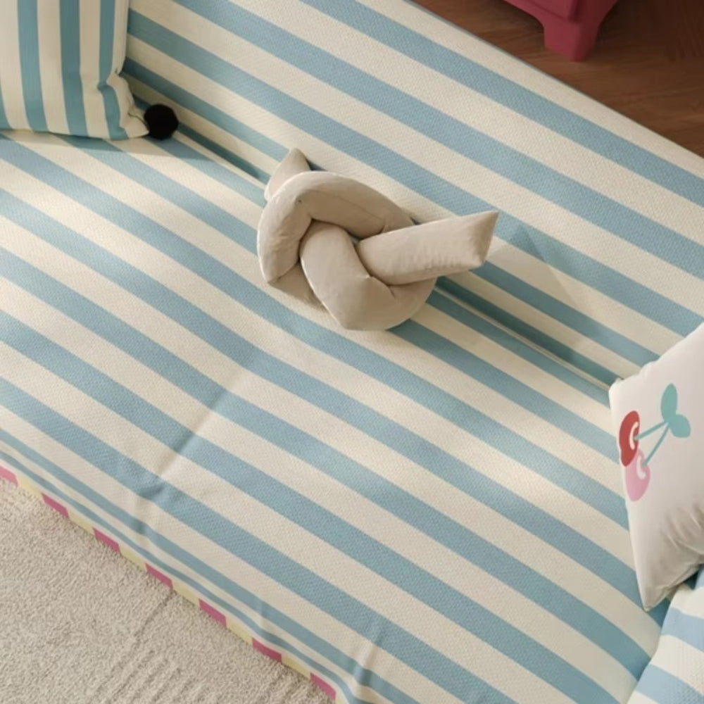 Pastel Striped Microfiber Sofa Cover