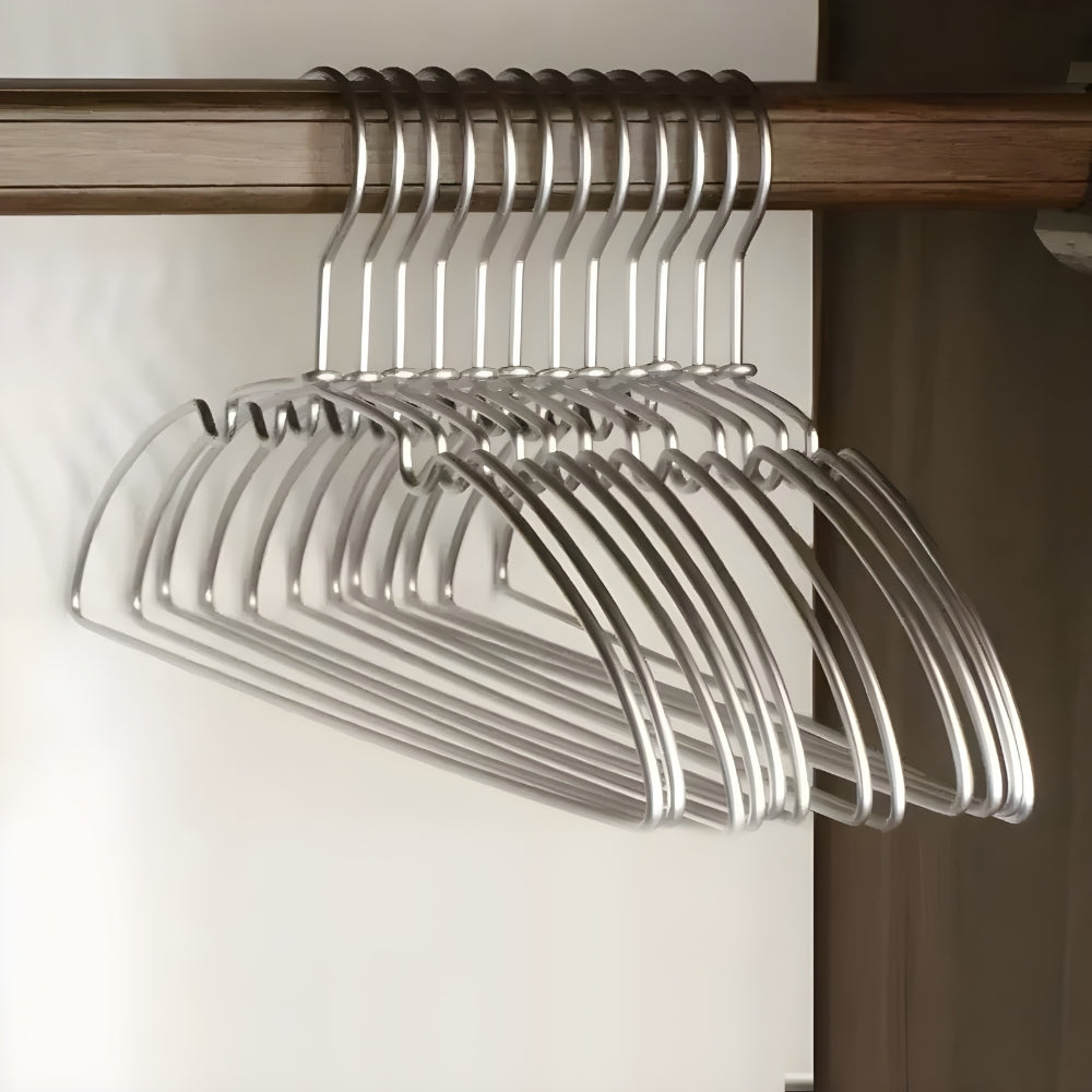 Seamless Non-Bulge Aluminum Clothes Hangers - 10 Pack