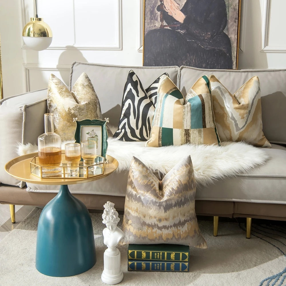 Luxury Microfiber Gilded Cushion Cover