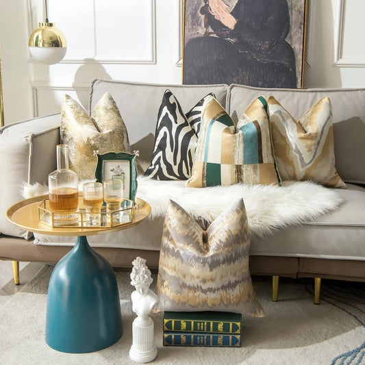 Luxury Microfiber Gilded Cushion Cover