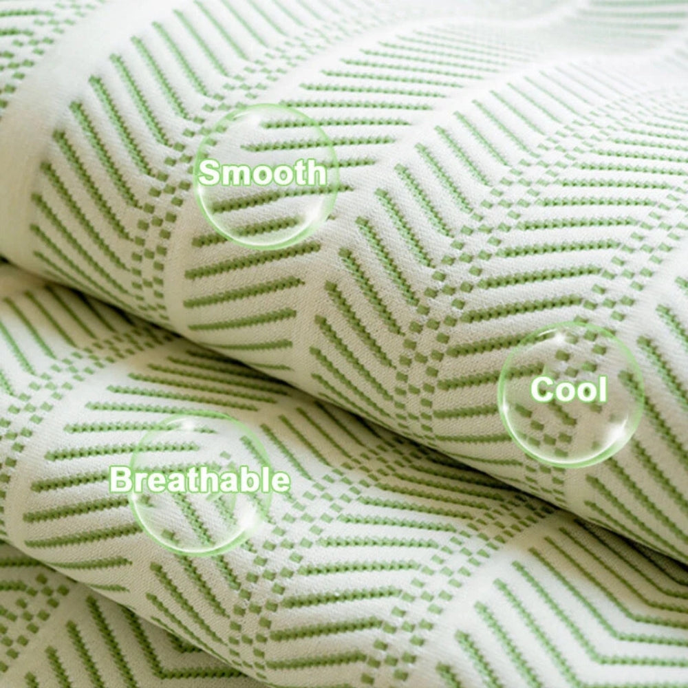 Herringbone Scalloped Edge Sofa Cover in Soft Microfiber