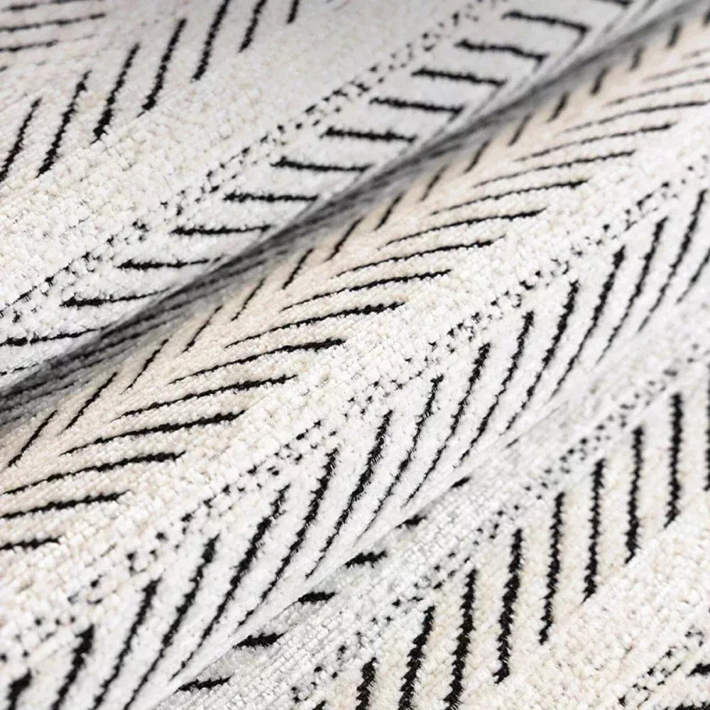 Herringbone Scalloped Edge Sofa Cover in Soft Microfiber