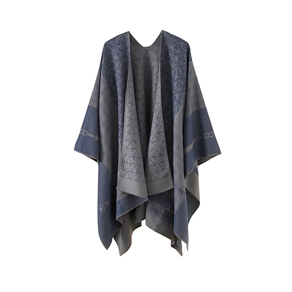 Geometric Acrylic Poncho Shawl for Layering