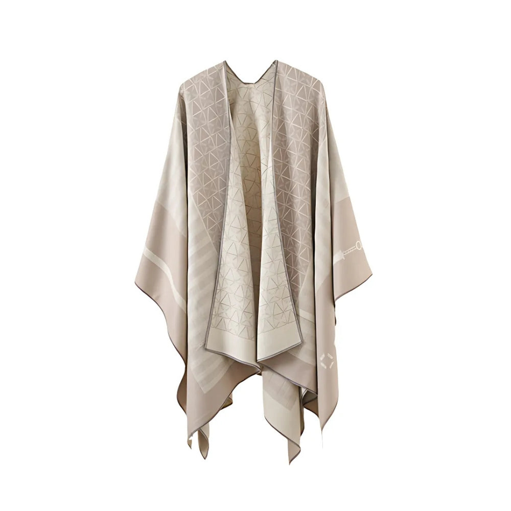 Geometric Acrylic Poncho Shawl for Layering