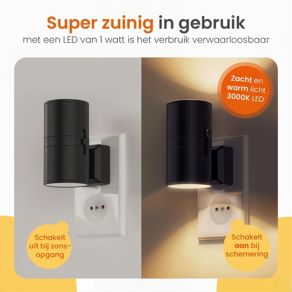 Dimmable LED Night Light with Day/Night Sensor