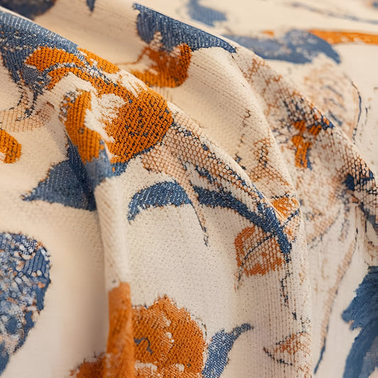 Jacquard Floral Sofa Cover with Reversible Design