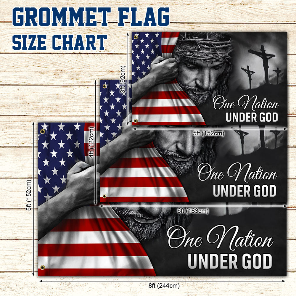 One Nation Under God Canvas Grommet Flag