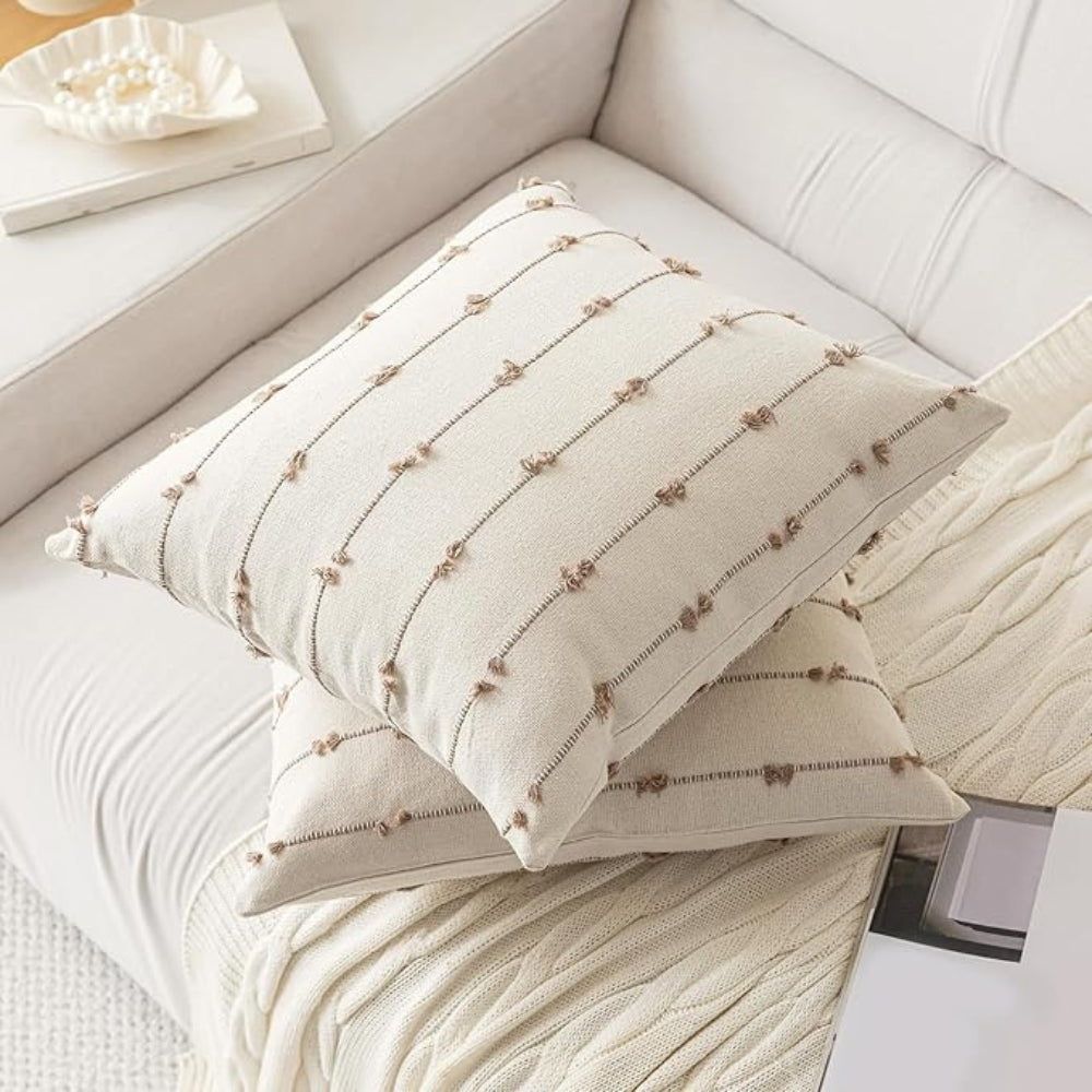 Soft Vertical Stitched Microfiber Cushion Cover 18x18