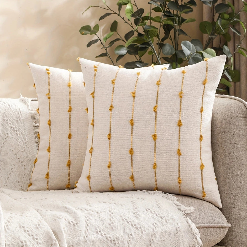 Soft Vertical Stitched Microfiber Cushion Cover 18x18