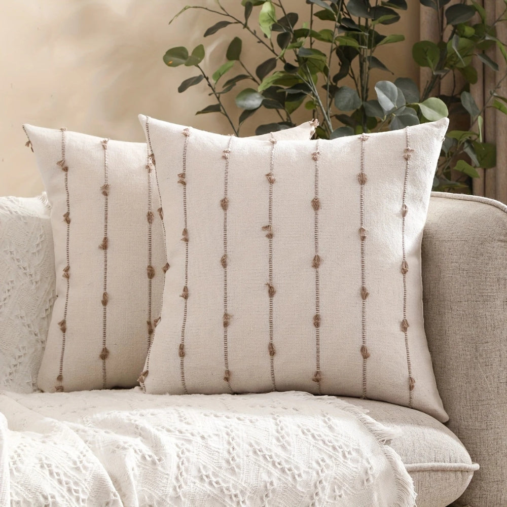 Soft Vertical Stitched Microfiber Cushion Cover 18x18