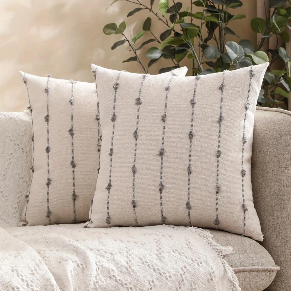 Soft Vertical Stitched Microfiber Cushion Cover 18x18