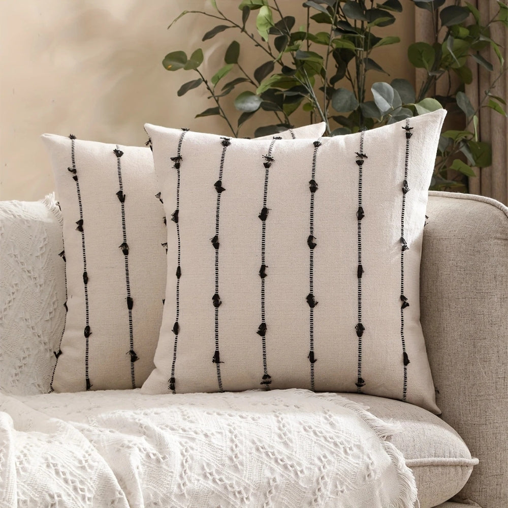 Soft Vertical Stitched Microfiber Cushion Cover 18x18