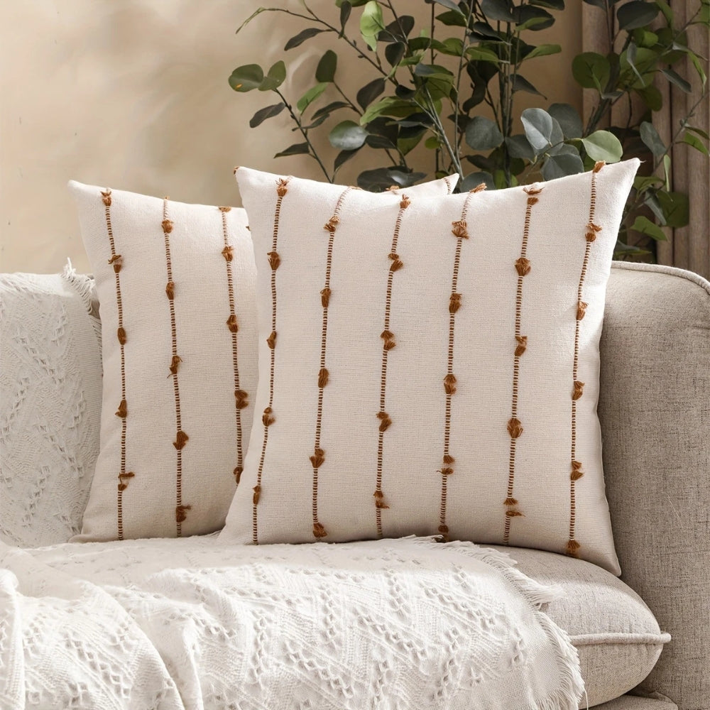 Soft Vertical Stitched Microfiber Cushion Cover 18x18