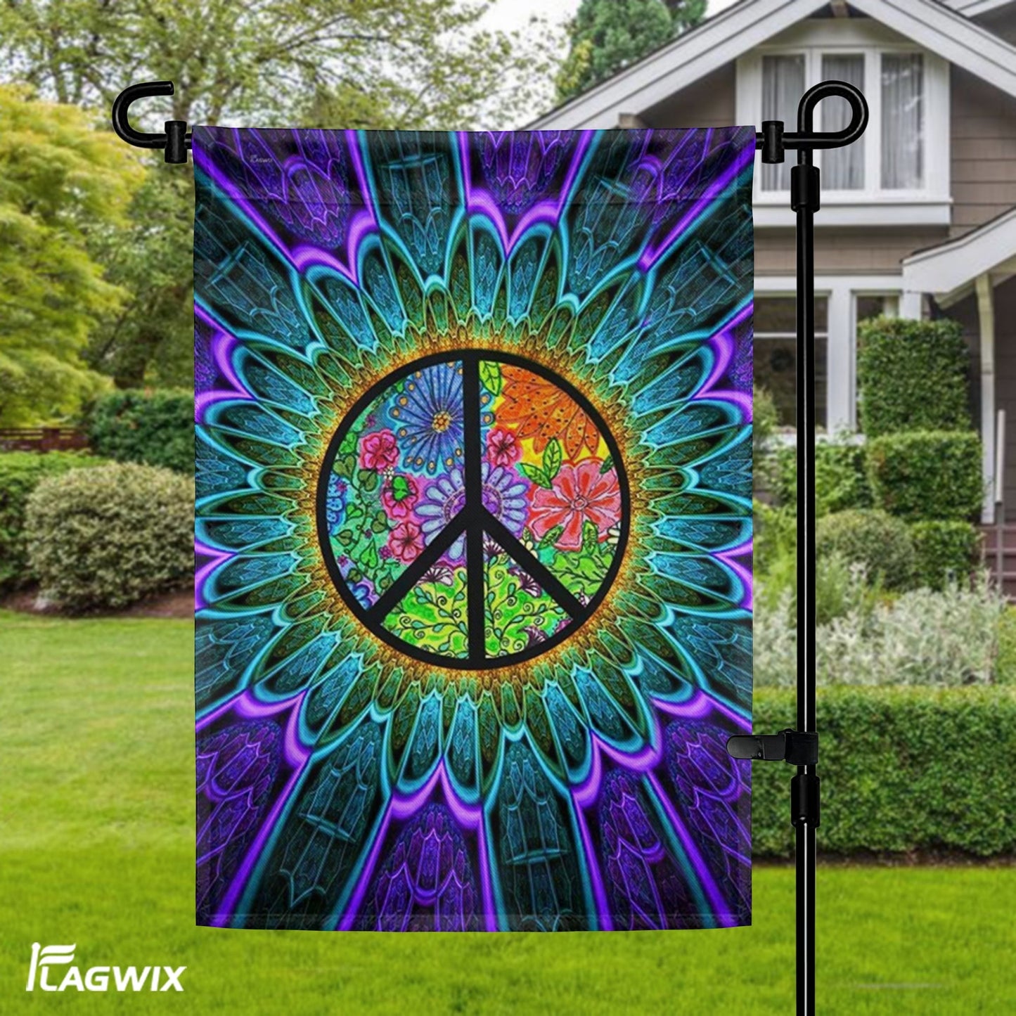 Durable Weather-Resistant Metal Garden Flag Stand