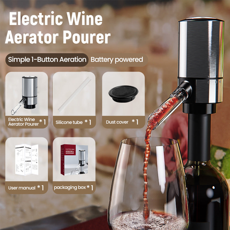 Electric Wine Aerator Pourer with Single-Button Control