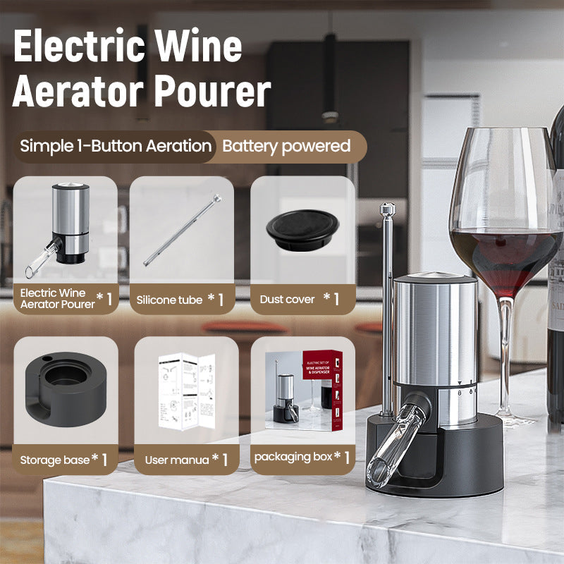 Electric Wine Aerator Pourer with Single-Button Control