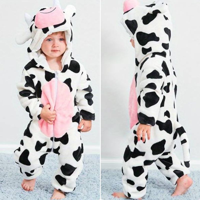 Animal Baby Overall – Fluffy Comfort with Zipper Access