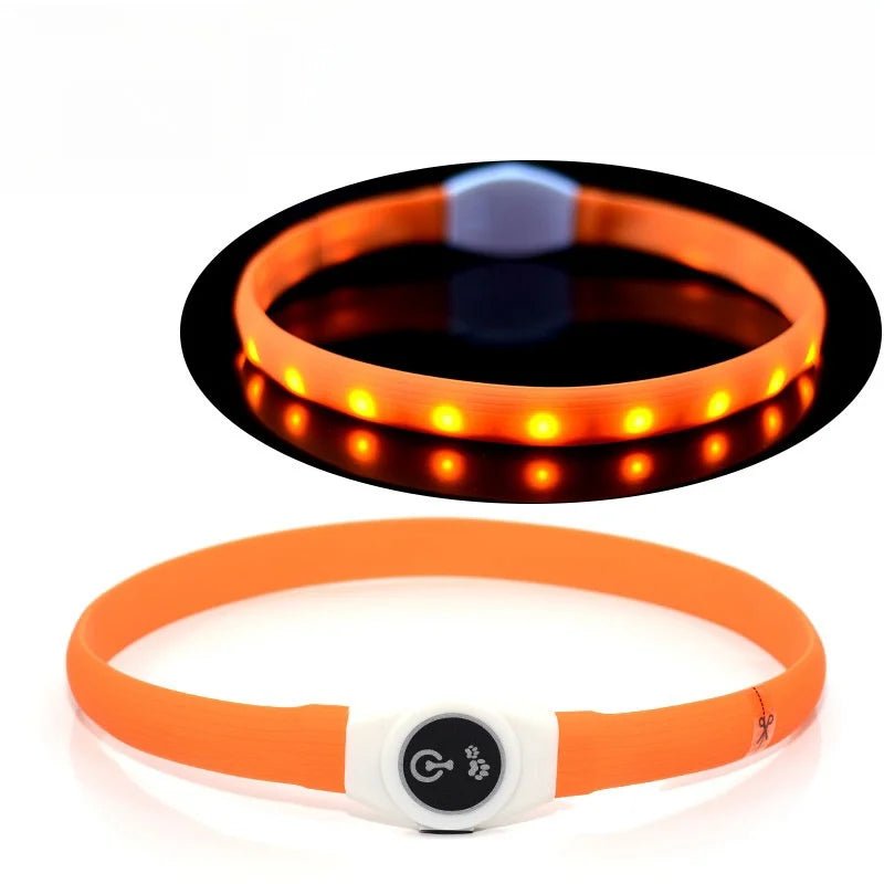 LED Waterproof Dog Collar with Rechargeable Lights