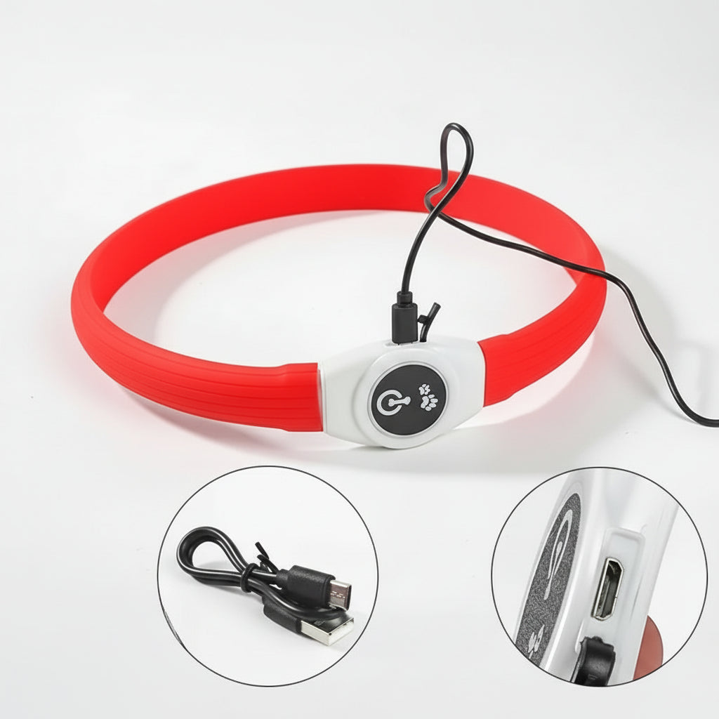 LED Waterproof Dog Collar with Rechargeable Lights