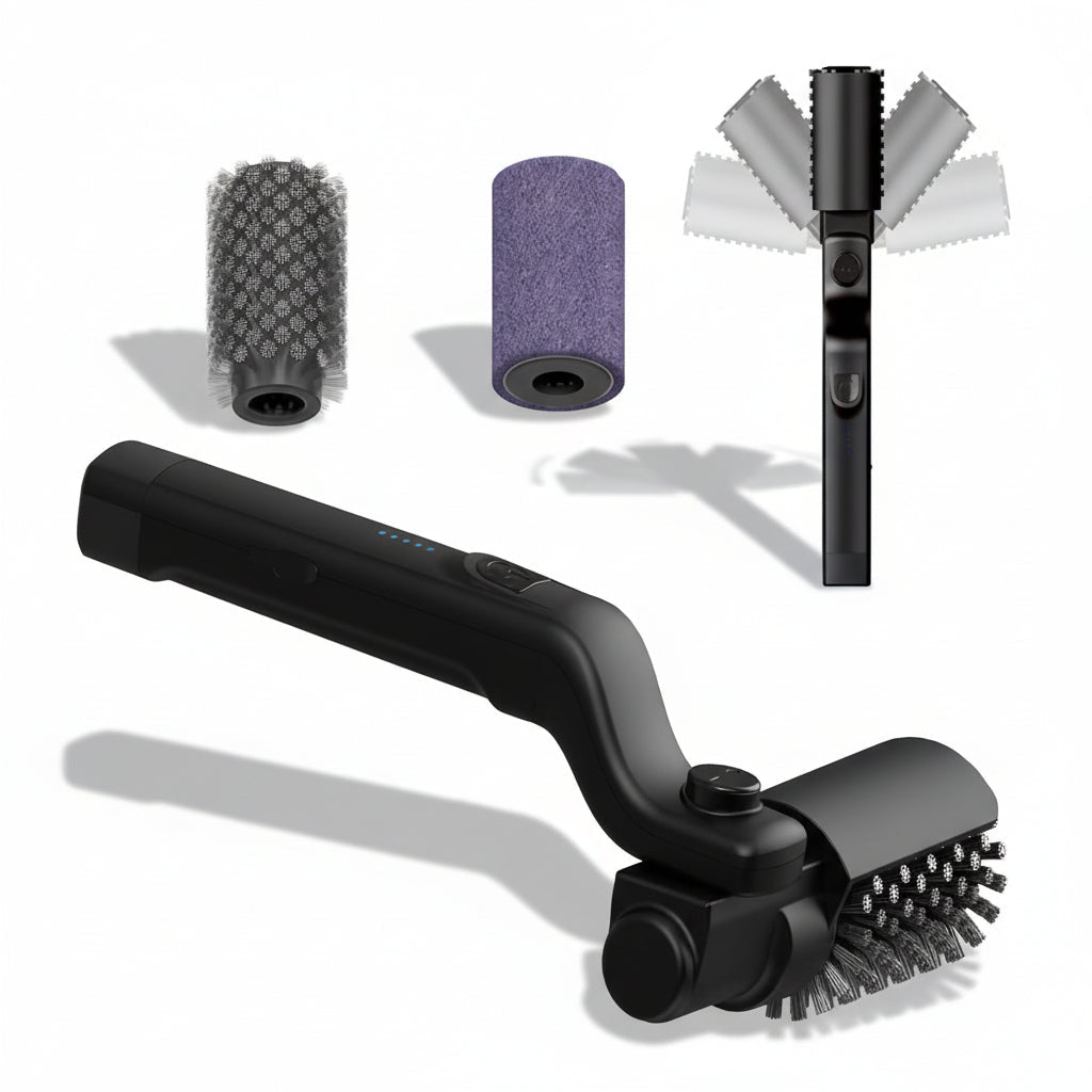 Electric Grill Brush with Rechargeable Battery and Stainless Steel Handle