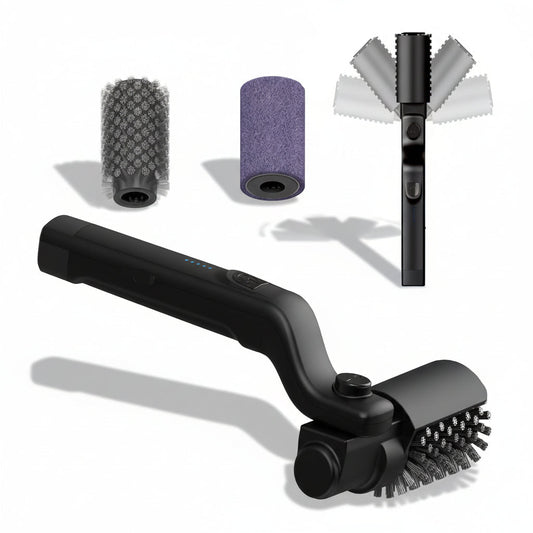 Electric Grill Brush with Rechargeable Battery and Stainless Steel Handle