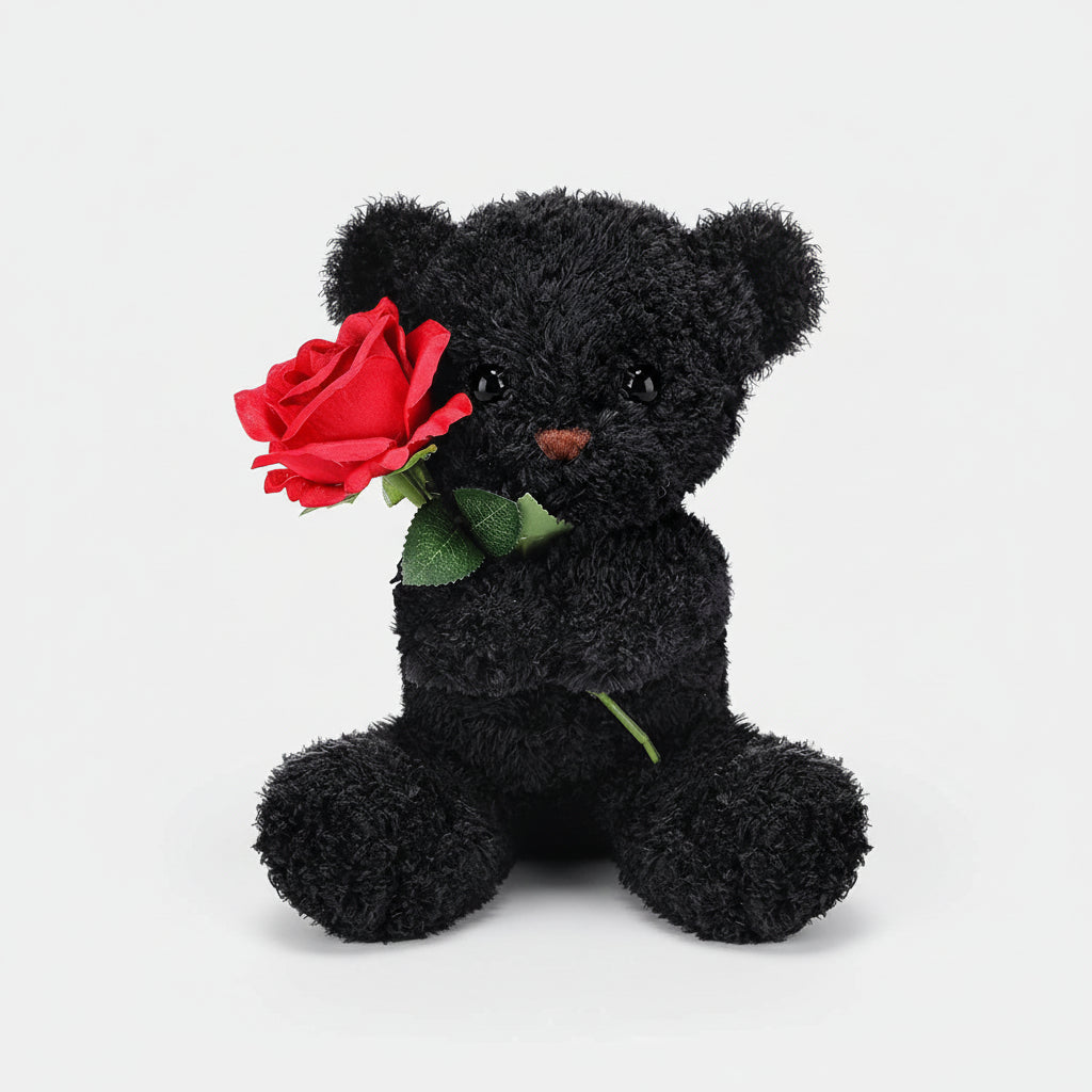 Plush Valentine Bear Stuffed Animal with Rose