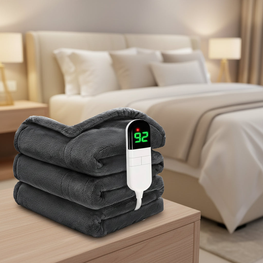 Soft Electric Heated Blanket with 6 Heat Levels and Auto-Off