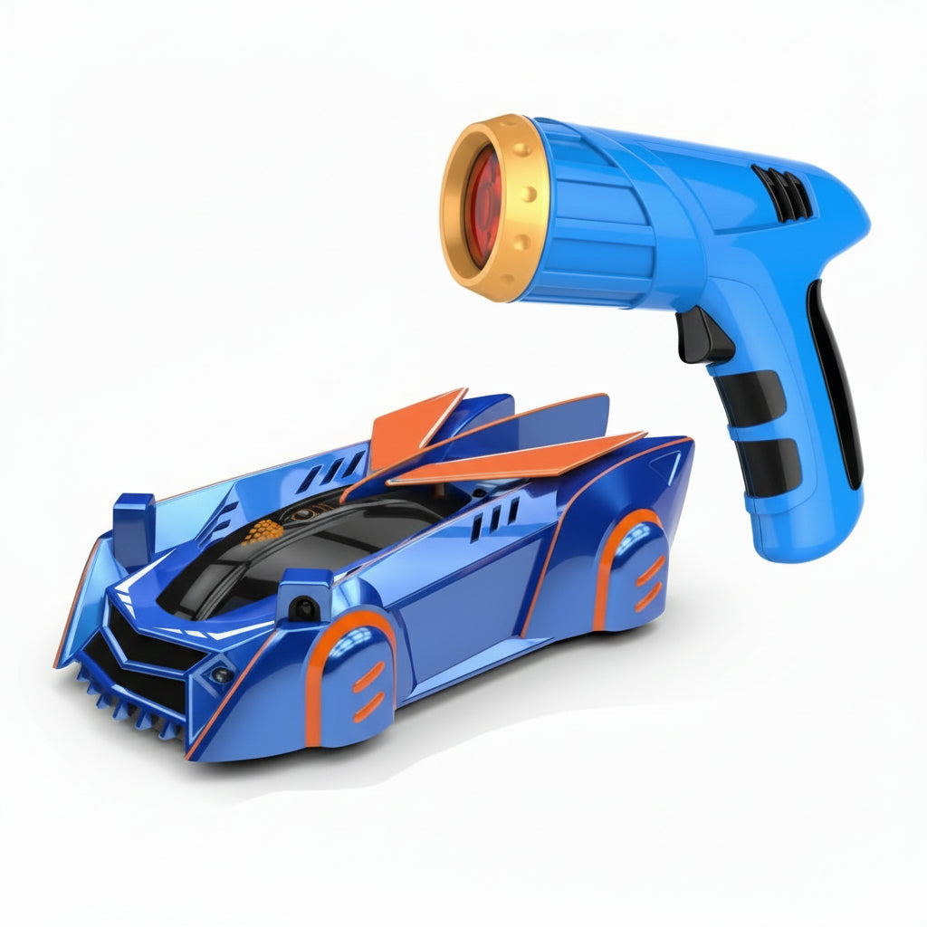 Gravity Defying Laser RC Car with LED Lights and Wall Climbing Stunts