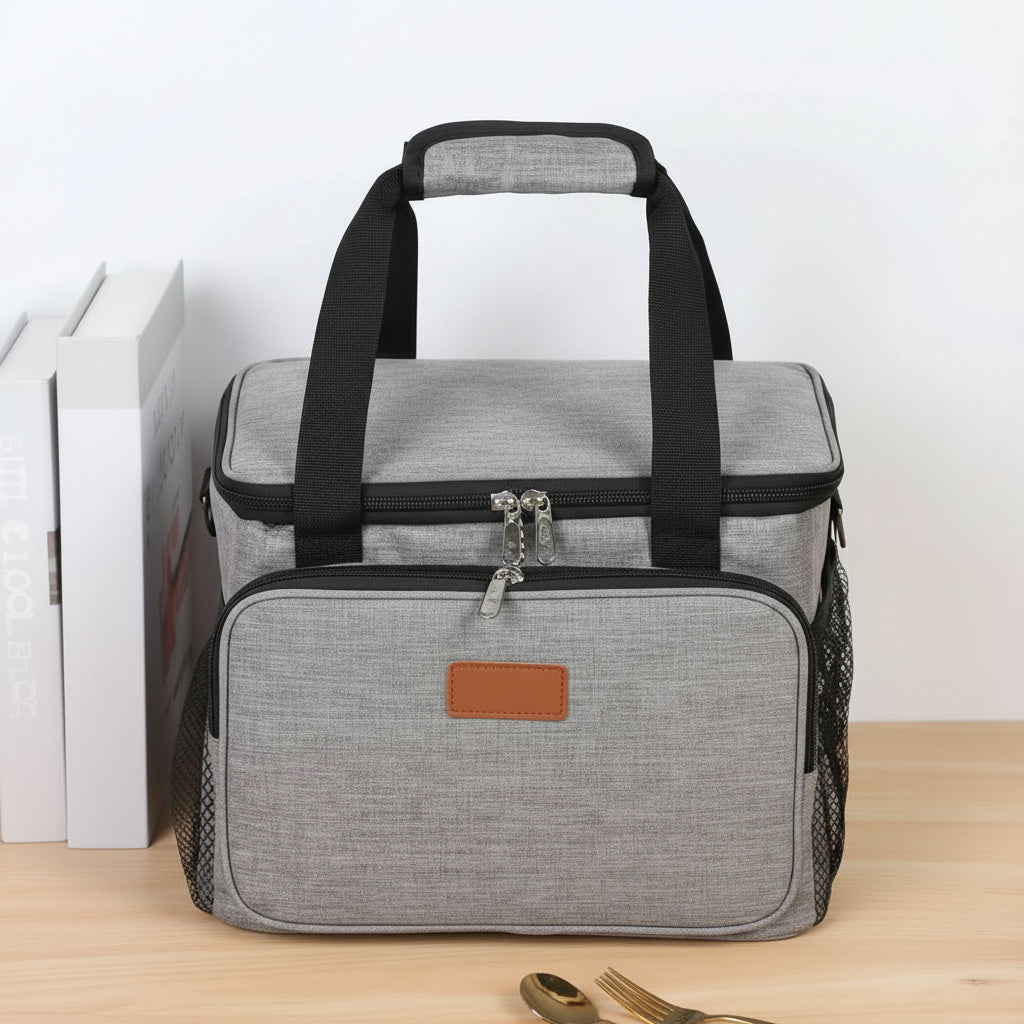Large Capacity Double Layer Cooler Tote Lunch Bag