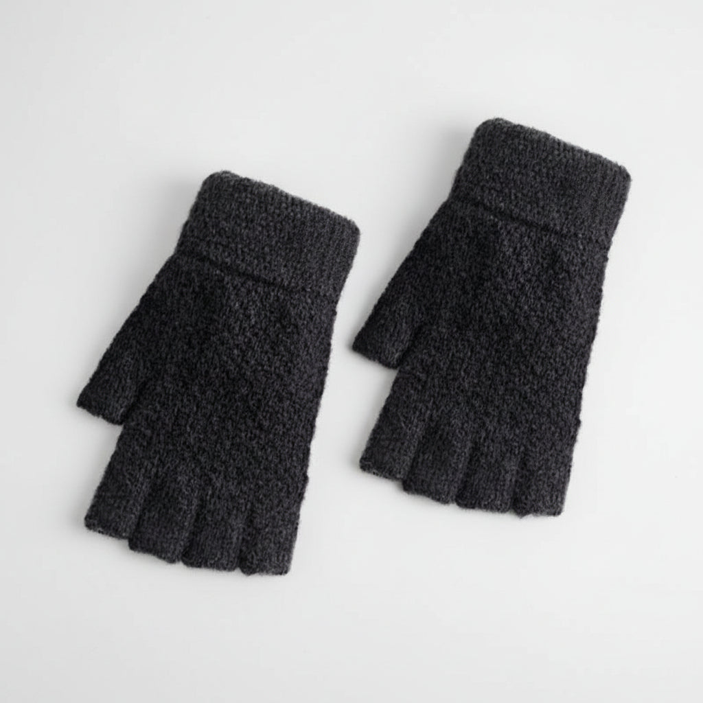Thick Elastic Winter Fingerless Gloves for Men