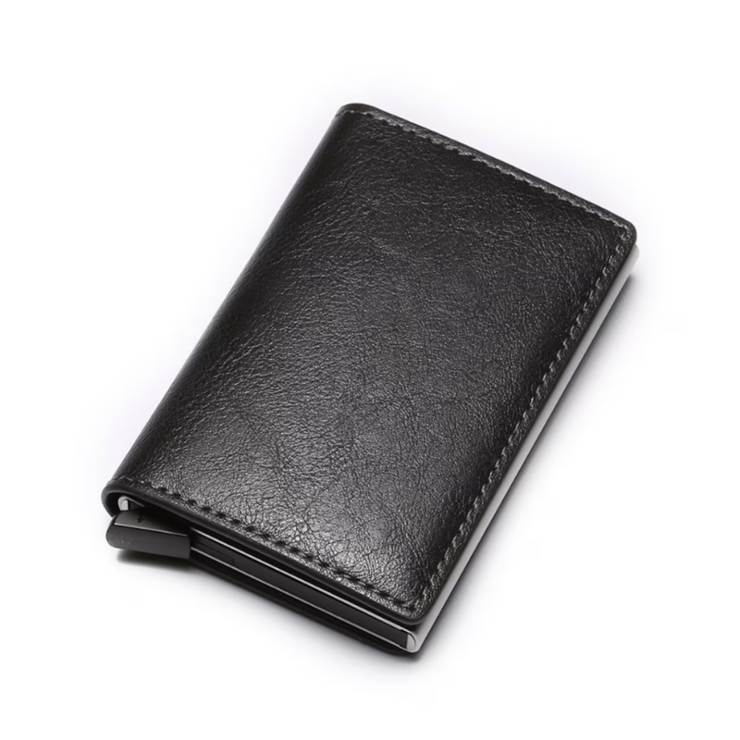Compact RFID-Blocking Aluminum Card Holder with Money Clip