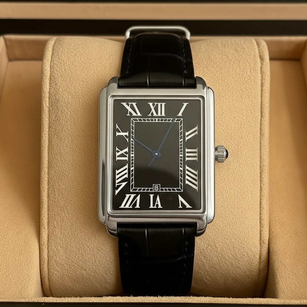 Men's Square Analog Dress Watch with Roman Numerals