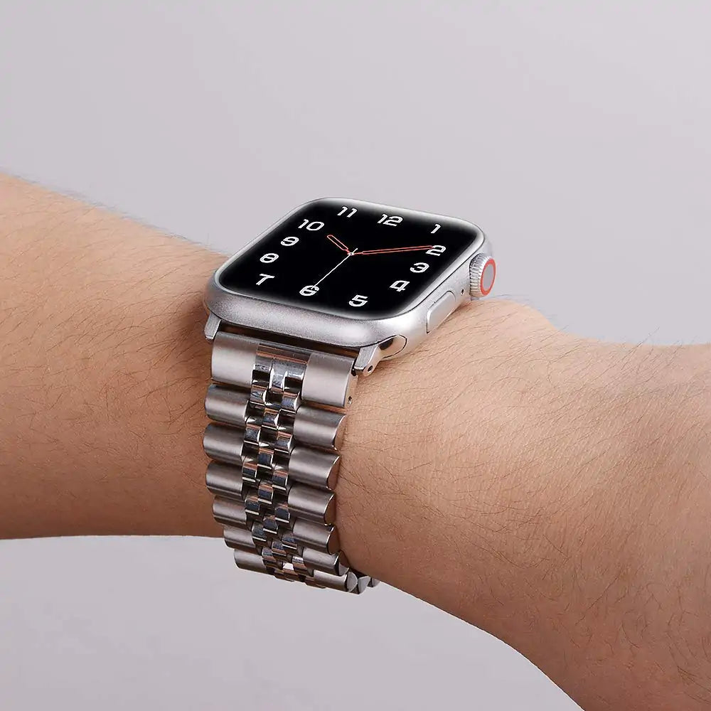 Stainless Steel Apple Watch Bracelet - Adjustable, Elegant Design